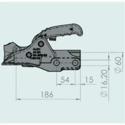 TETE D'ATTELAGE POUR REMORQUE FEINEE AL-KO S18018